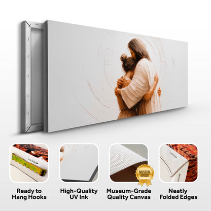 Divine Embrace of Grace Faith Wall Art II canvas with mother and child in beige tones on Tampa Home & Garden Store