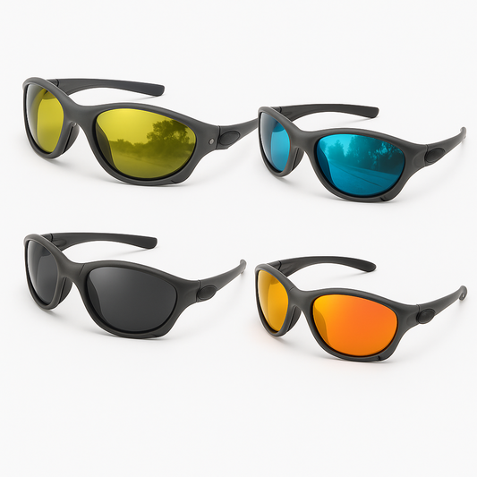 OutdoorPro Polarized Sport Sunglasses by BikerZoneZ, 4 mirrored-lens UV400 sunglasses on Tampa Home & Garden Store