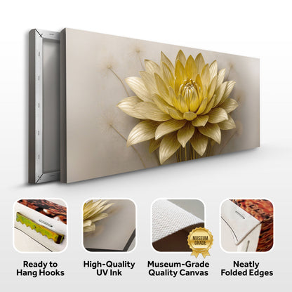 Golden Lotus Minimalist Abstract Wall Art III canvas gold tones beige background on Tampa Home & Garden Store