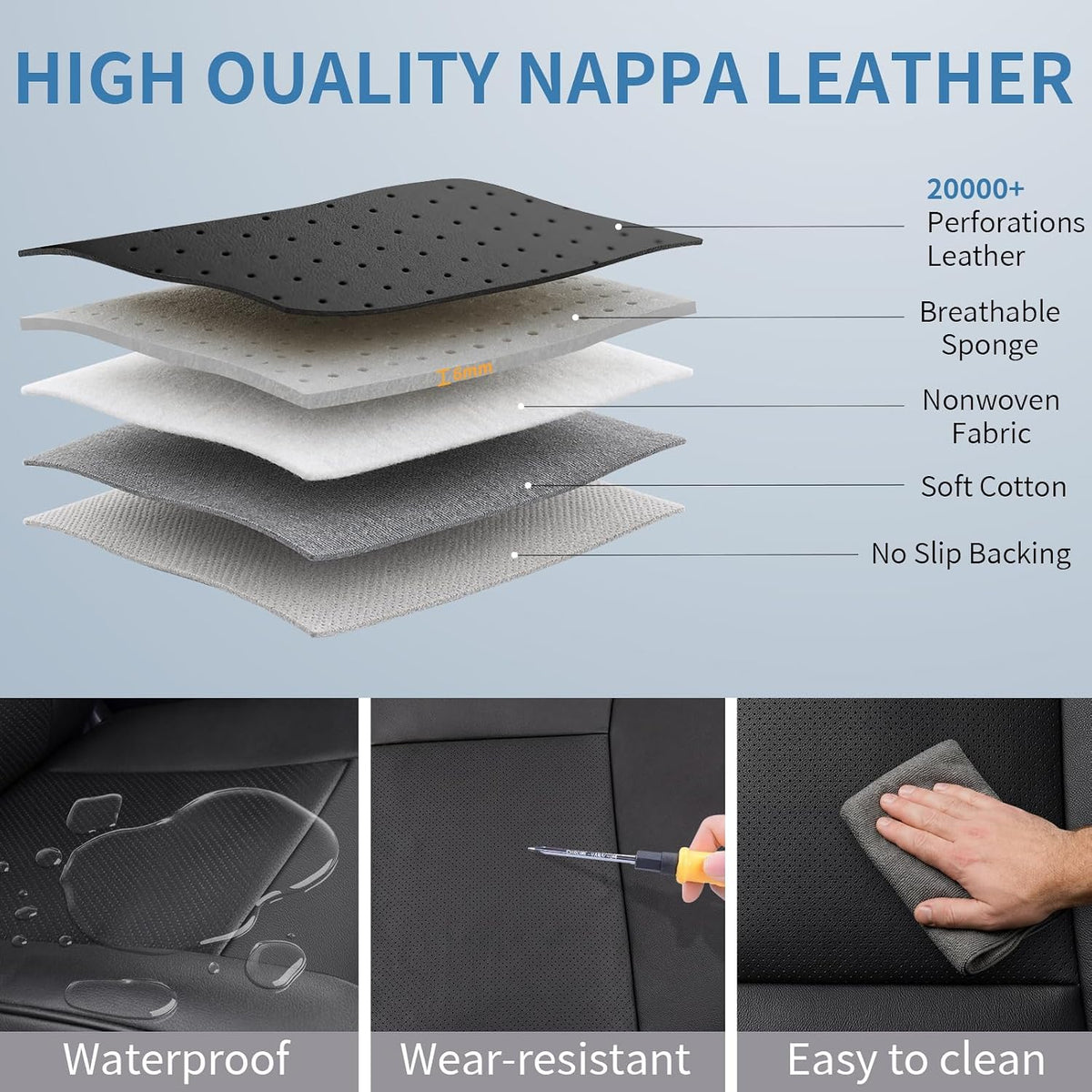 Umbrauto car seat cover for Toyota Tacoma 2005–2015; Nappa leather, 3D fit on Tampa Home & Garden Store