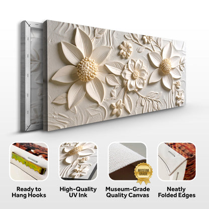 Floral Abstract Wall Art II canvas with cream 3D floral relief by Tailored Canvases on Tampa Home & Garden Store