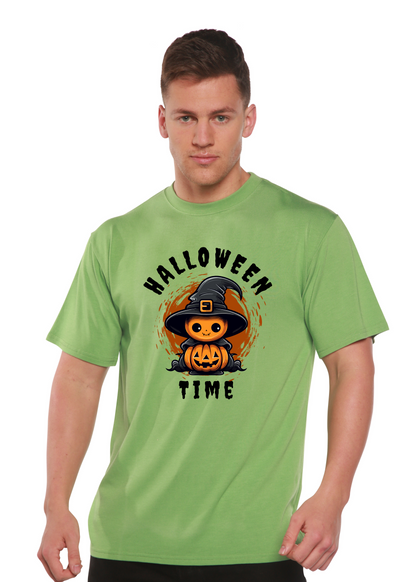 Unisex Halloween Time graphic t-shirt bamboo viscose cotton with pumpkin by Spun Bamboo on Tampa Home & Garden Store