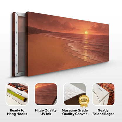 Beach Shoreline Coastal Wall Art VII canvas by Tailored Canvases warm sunset tones on Tampa Home & Garden Store