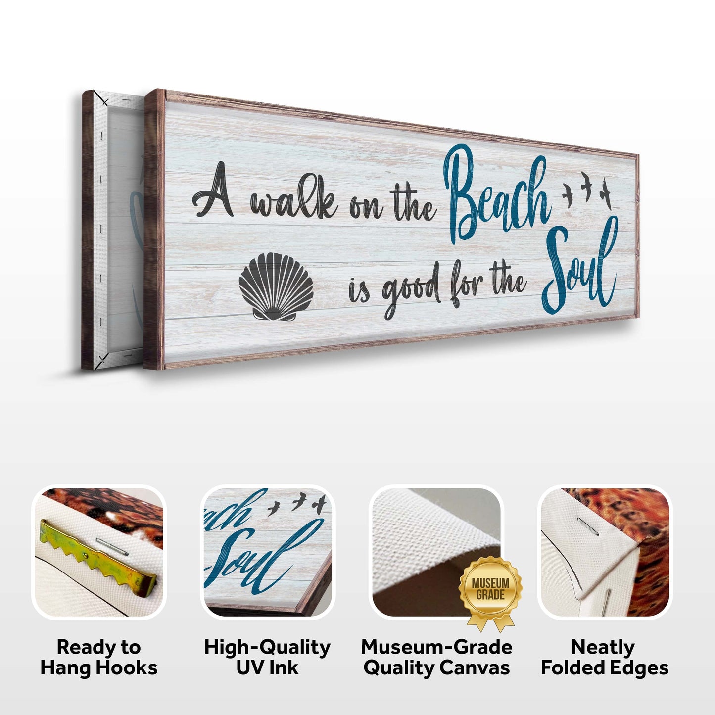 Canvas sign A Walk On The Beach Is Good For The Soul Sign II Tailored Canvases on Tampa Home & Garden Store