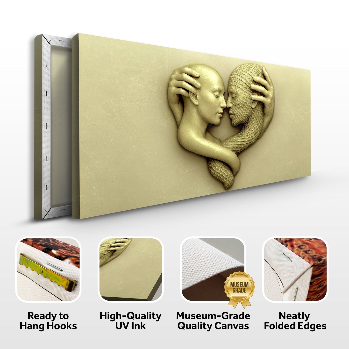 Eternal Love Figure canvas by Tailored Canvases in beige tones abstract sculptural wall art on Tampa Home & Garden Store