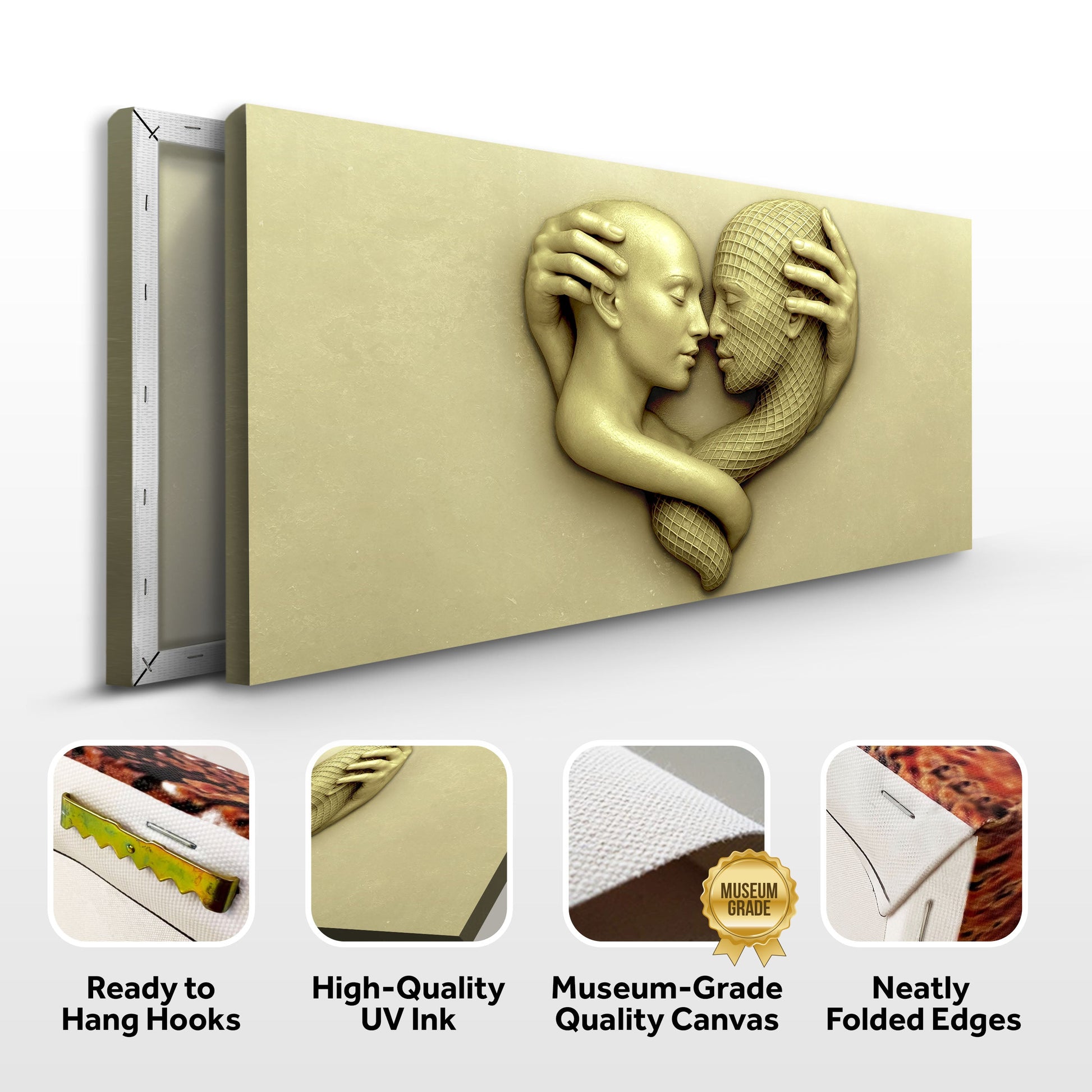 Eternal Love Figure canvas by Tailored Canvases in beige tones abstract sculptural wall art on Tampa Home & Garden Store