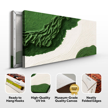 Green Rivers Abstract Wall Art IX 3-panel canvas by Tailored Canvases with green layered textures on Tampa Home & Garden Store