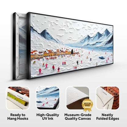 Snow Mountain Abstract Wall Art II canvas by Tailored Canvases, snowy mountain village scene on Tampa Home & Garden Store