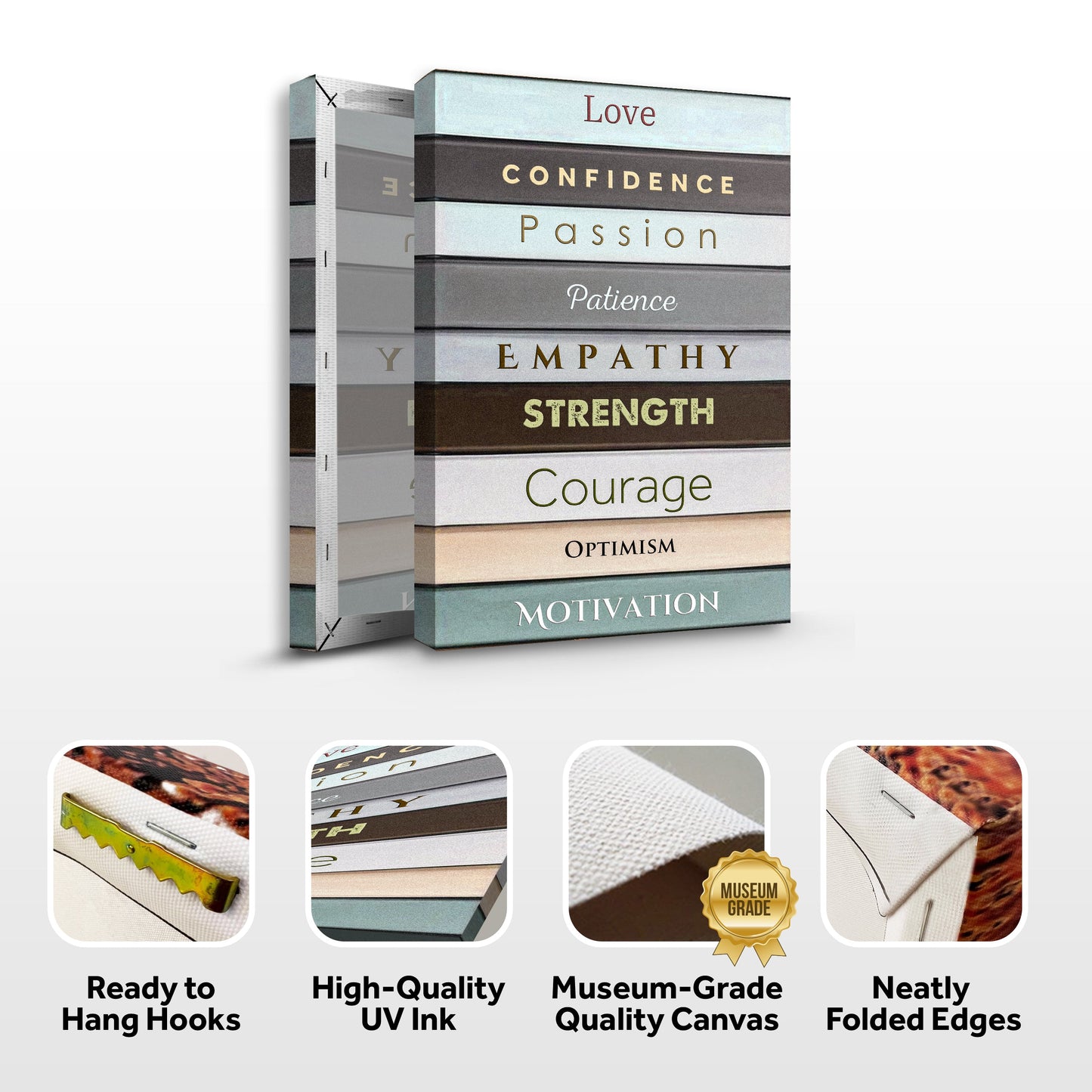Canvas Shelf To Life Motivational Wall Sign with stacked book-spine design and words on Tampa Home & Garden Store
