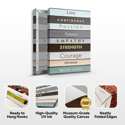 Canvas Shelf To Life Motivational Wall Sign with stacked book-spine design and words on Tampa Home & Garden Store