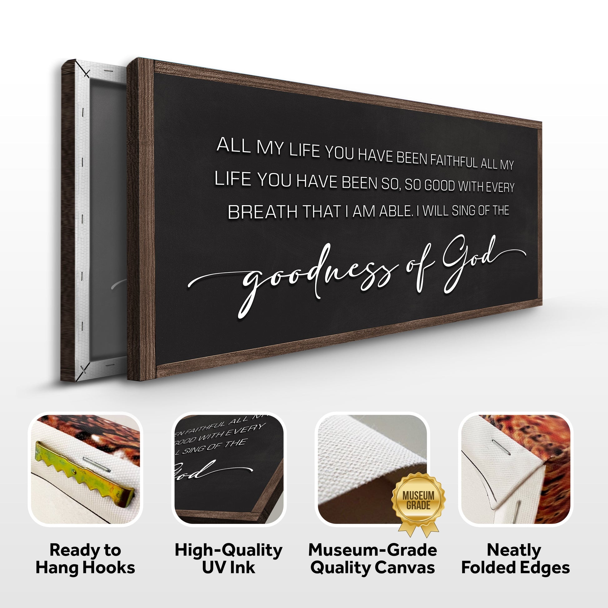 Goodness Of God Faith Sign II canvas by Tailored Canvases with wood frame on Tampa Home & Garden Store