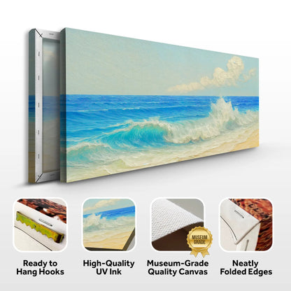 Serene Ocean Wave Coastal Wall Art Canvas