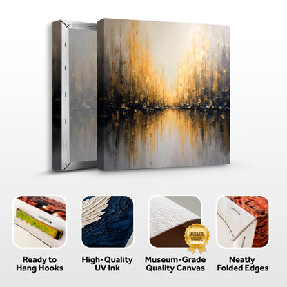 Golden Reflections Abstract Wall Art canvas by Tailored Canvases with gold and gray tones on Tampa Home & Garden Store