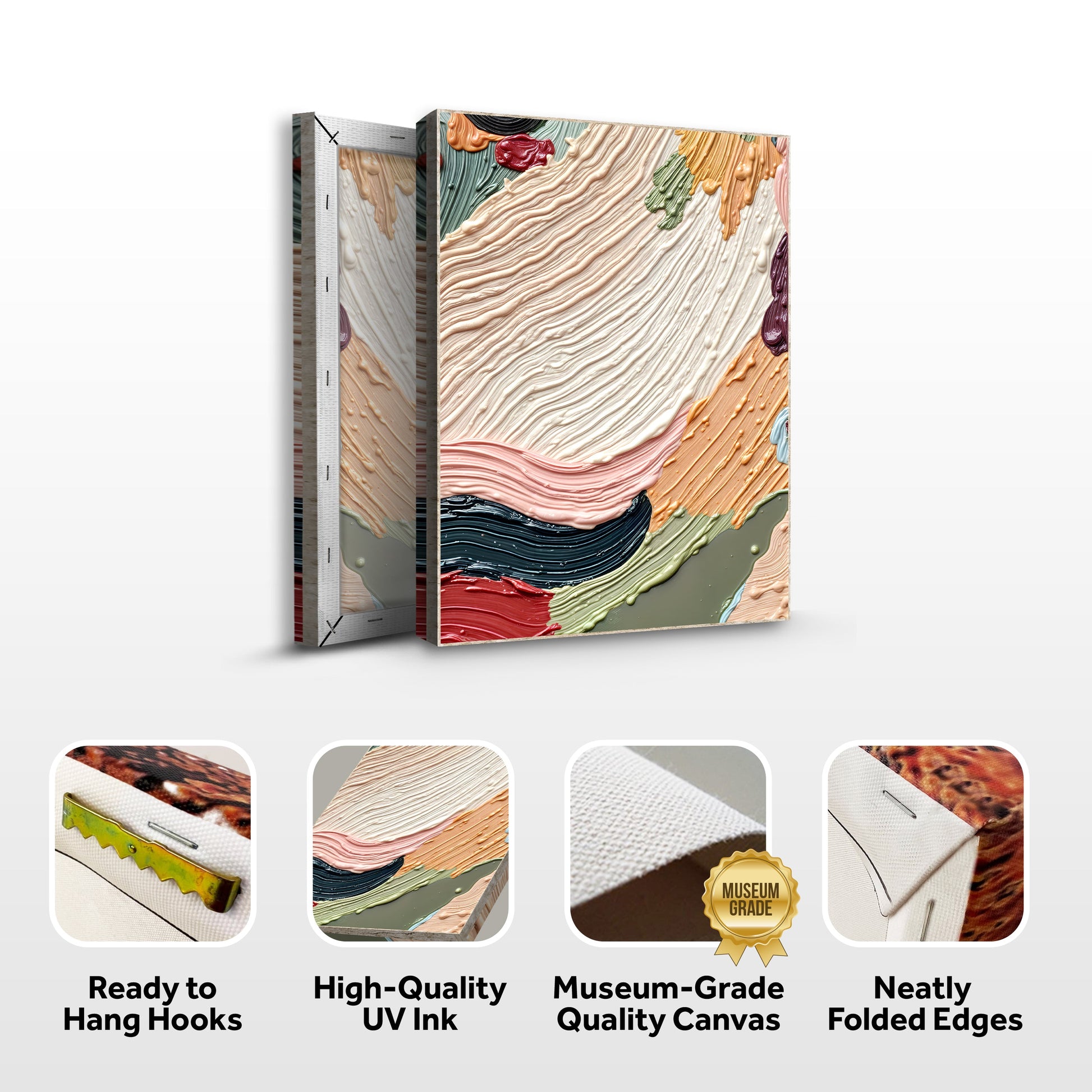 Colorful Abstract Wall Art Canvases by Tailored Canvases with textured swirls set of 2 on Tampa Home & Garden Store