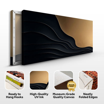 Canvas Black and Gold Minimalist Abstract X by Tailored Canvases, abstract design on Tampa Home & Garden Store