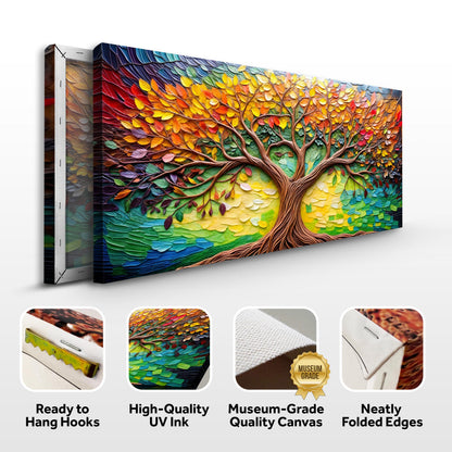 Tree Of Life Wall Art canvas, 3-panel Tailored Canvases crafting canvas with leaves on Tampa Home & Garden Store