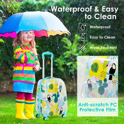 GemGear 2-piece kids luggage set: 12in backpack and 16in rolling suitcase with tropical print on Tampa Home & Garden Store