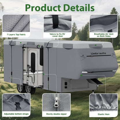 Umbrauto 5th Wheel RV Cover with upgraded 7-layer top fabric, anti-UV and waterproof on Tampa Home & Garden Store