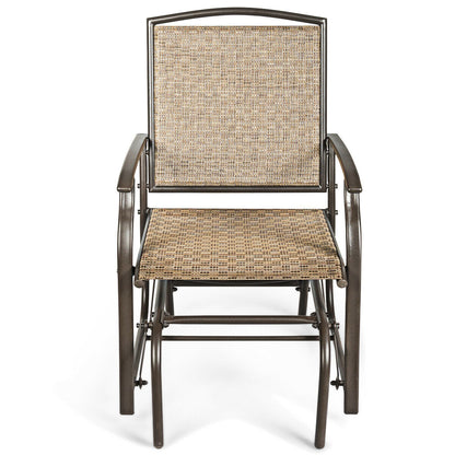 Columpio de jardín con asiento mecedora individual y estructura de acero