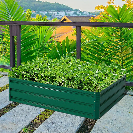 Raised Garden Bed 40x32 Inch steel planter box green DirectDeals, lush greens on Tampa Home & Garden Store