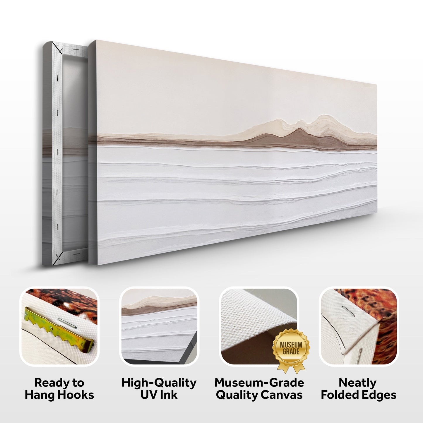 Earth Tone Abstract Crafting Canvas Trio by Tailored Canvases, beige brown layered terrain on Tampa Home & Garden Store