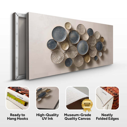 Lotus Leaf Abstract Wall Art IV canvas by Tailored Canvases; blue and beige lotus pods cluster on Tampa Home & Garden Store