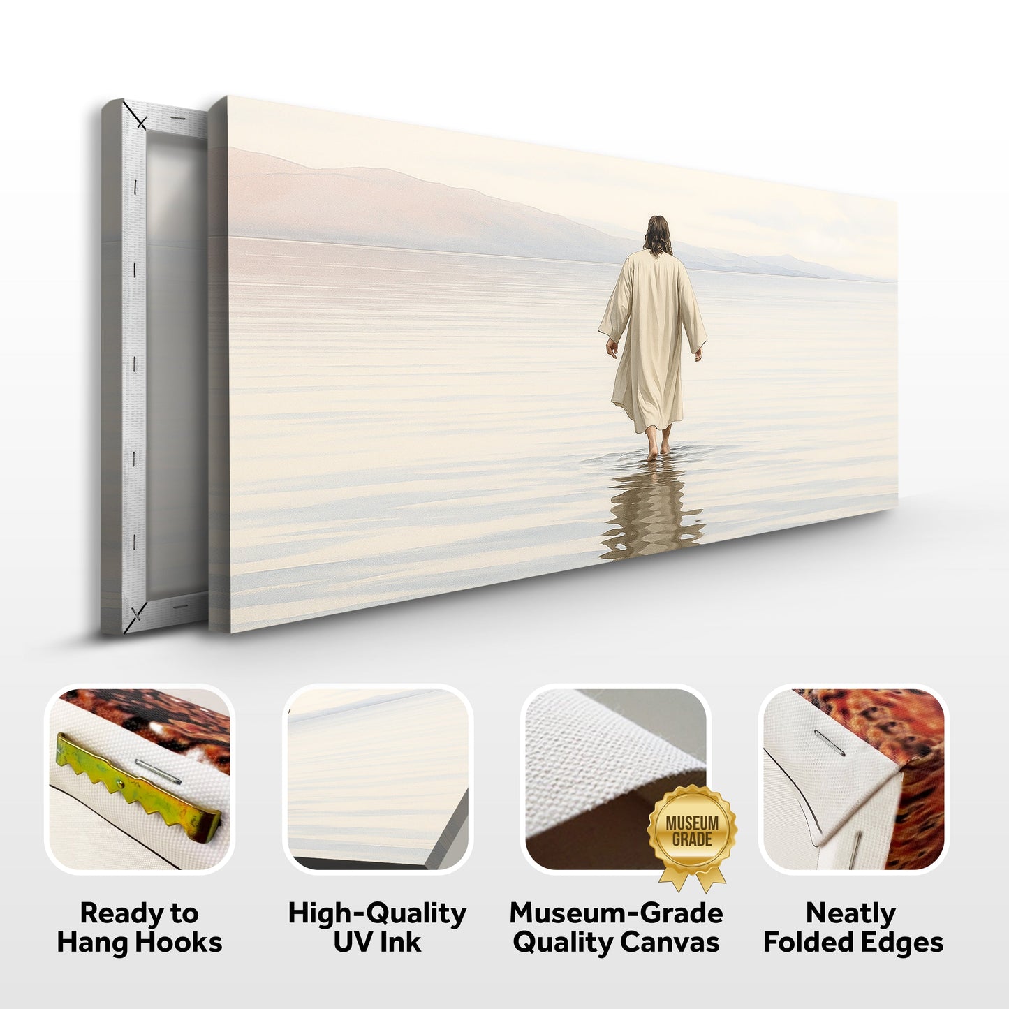 Reflections Faith Wall Art XII canvas Tailored Canvases shows robed figure at shoreline on Tampa Home & Garden Store