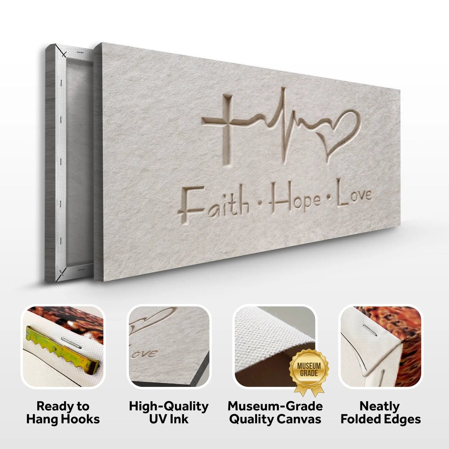 Faith Hope Love Wall Art IV USA Made Canvas