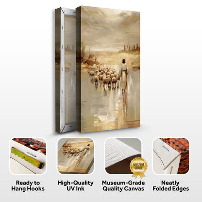 Canvas art 99 Faith Wall Art IV by Tailored Canvases; landscape with shepherd and flock on Tampa Home & Garden Store
