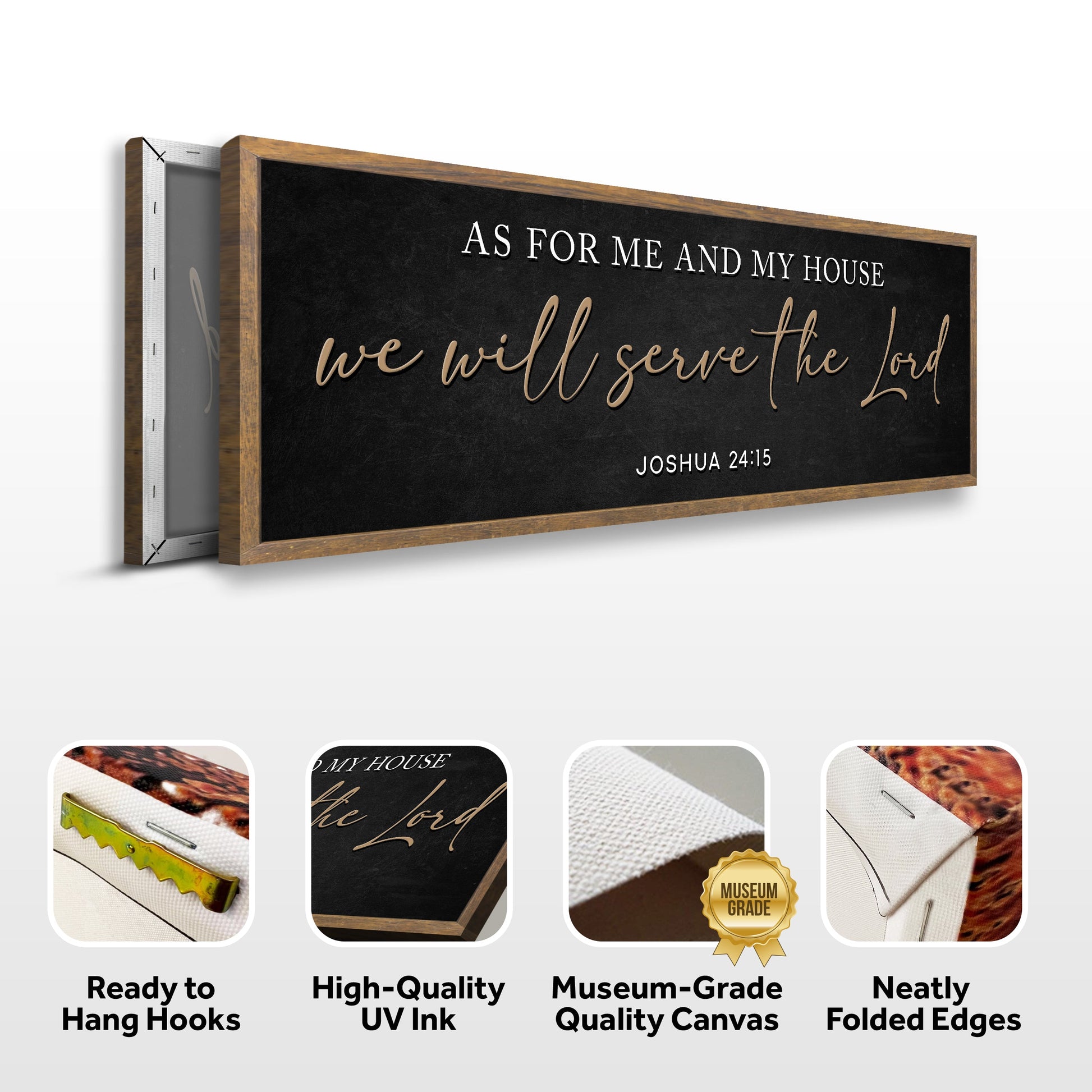 Canvas Tailored Canvases sign III with wood frame and As For Me And My House inscription on Tampa Home & Garden Store