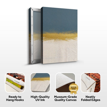Three-panel blue and gold gradient canvas wall art by Tailored Canvases on Tampa Home & Garden Store