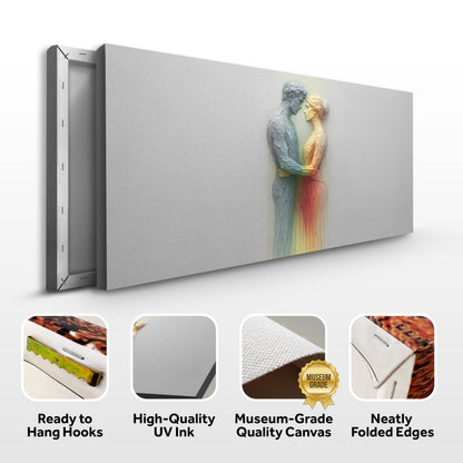 Find Romance Abstract Wall Art canvas rainbow embracing figures on gray canvas Tailored Canvases on Tampa Home & Garden Store