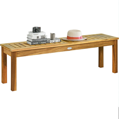 Banco de comedor de madera de acacia para exteriores de 52 pulgadas