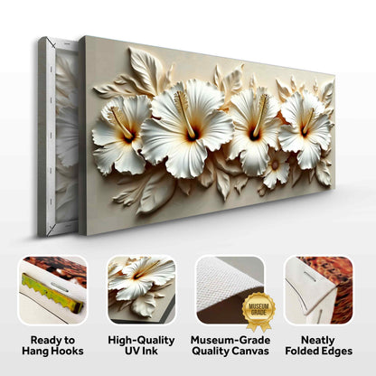 Floral Abstract Wall Art VII canvas by Tailored Canvases; cream petals on beige background on Tampa Home & Garden Store