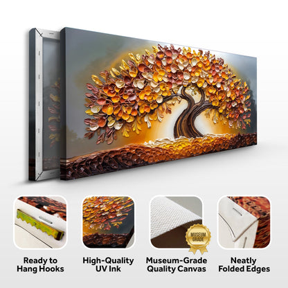 Golden Autumn Wall Art canvas, Tailored Canvases crafting canvas with a colorful leaf tree on Tampa Home & Garden Store