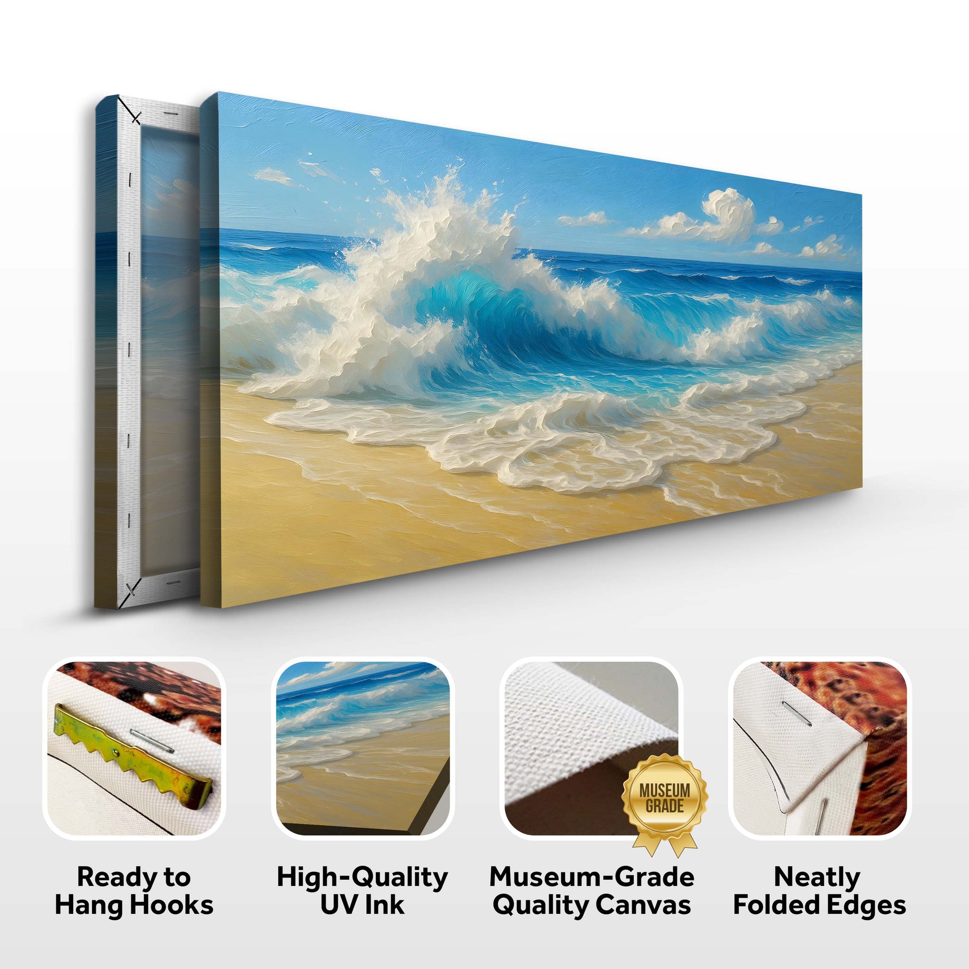 Canvas Serene Ocean Wave Coastal Wall Art V by Tailored Canvases, blue seascape canvas on Tampa Home & Garden Store