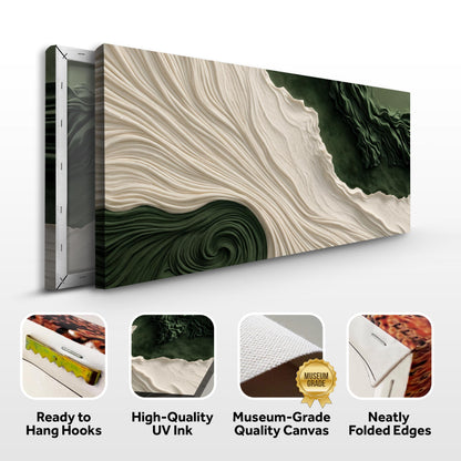 Green Rivers Abstract Wall Art XI canvas with beige and olive green textured swirls on Tampa Home & Garden Store