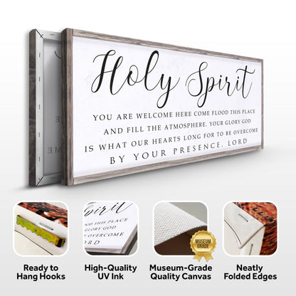 Canvas Holy Spirit You Are Welcome Here Faith Sign II by Tailored Canvases, wooden frame on Tampa Home & Garden Store