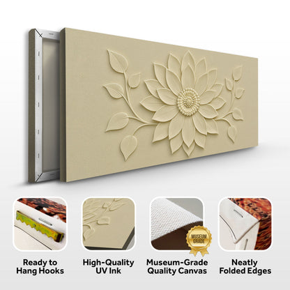 Floral Abstract Wall Art VI canvas by Tailored Canvases, beige textured sunflower relief on Tampa Home & Garden Store