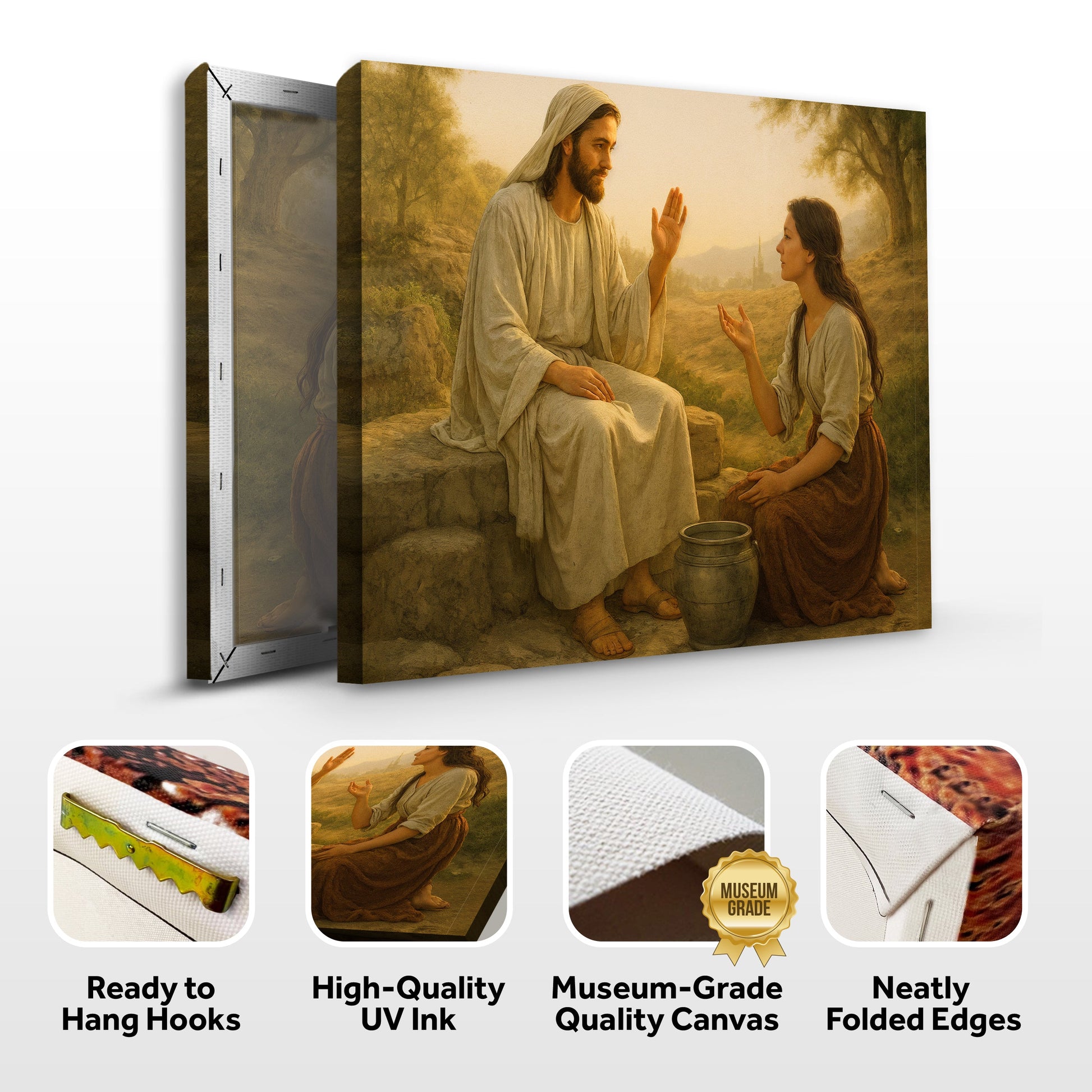 Canvas wall art Samaritan at the Well II cream-toned Tailored Canvases Crafting Canvas on Tampa Home & Garden Store