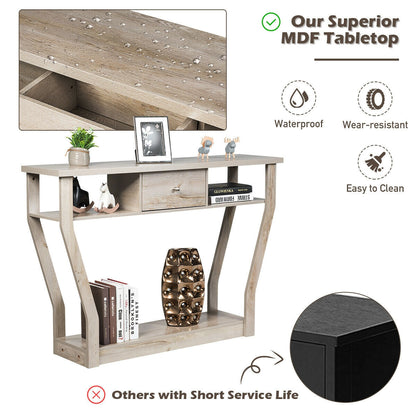 Mesa auxiliar de sofá moderna con cajón - Gris