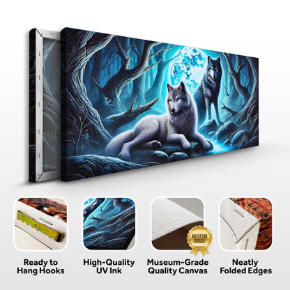 3D Wolves Wall Art canvas Crafting Canvas Tailored Canvases icy blue forest on Tampa Home & Garden Store