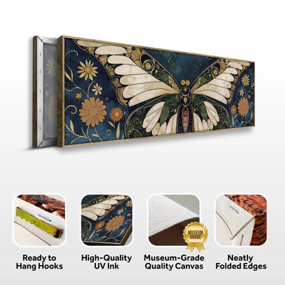 Abstract Vintage Butterfly Wall Art Canvas by Tailored Canvases, blue floral crafting canvas on Tampa Home & Garden Store