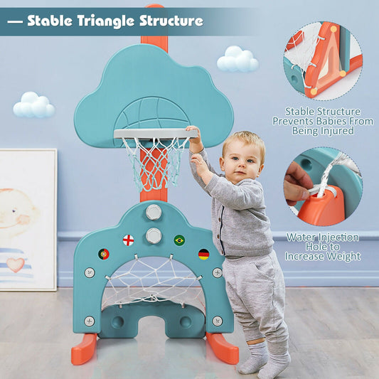 3-in-1 Kids Basketball Hoop Set with Balls-Green - Tampa Home & Garden Store