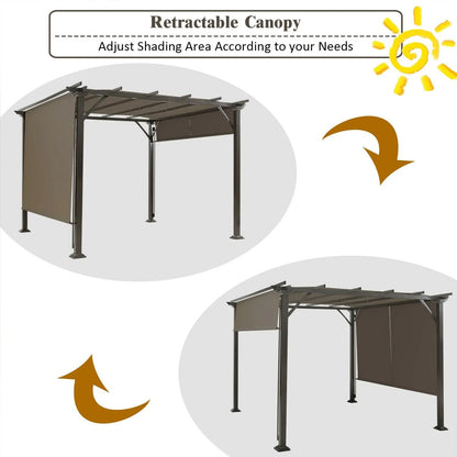 16x8 Two Piece Replacement Canopy Pergola Brown
