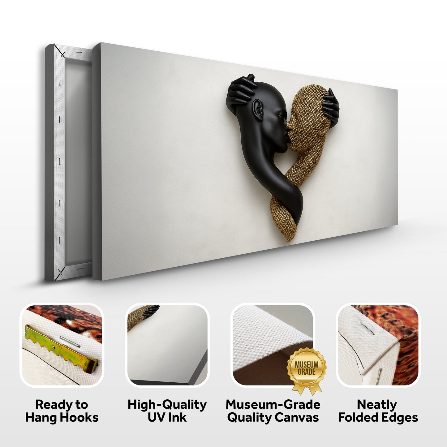 Eternal Love Figure Abstract Wall Art IV canvas Tailored Canvases black hands cradle gold rope on Tampa Home & Garden Store