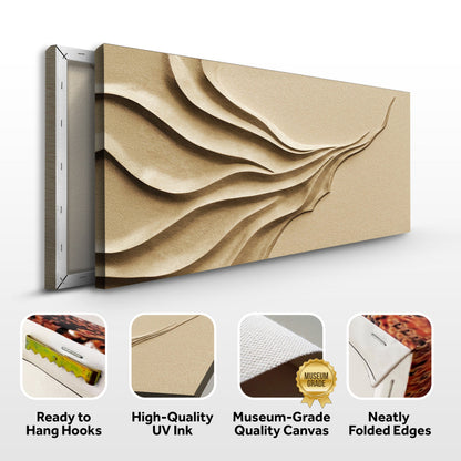 Beige Minimalist Wall Art II canvas with flowing sand-toned curves by Tailored Canvases on Tampa Home & Garden Store