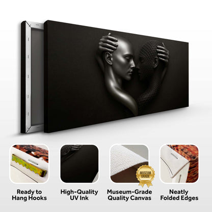Canvas Eternal Love Figure Abstract Wall Art III Tailored Canvases, black grayscale hands on Tampa Home & Garden Store