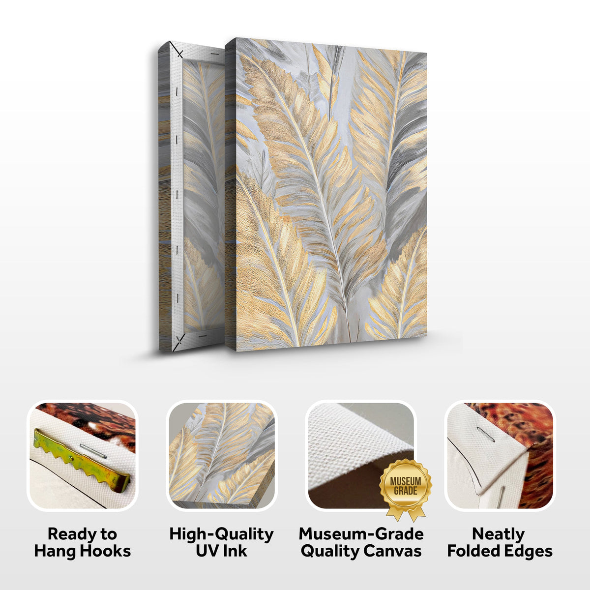 Canvas Luxury gold and silver leaf wall art, 2-piece set by Tailored Canvases on Tampa Home & Garden Store