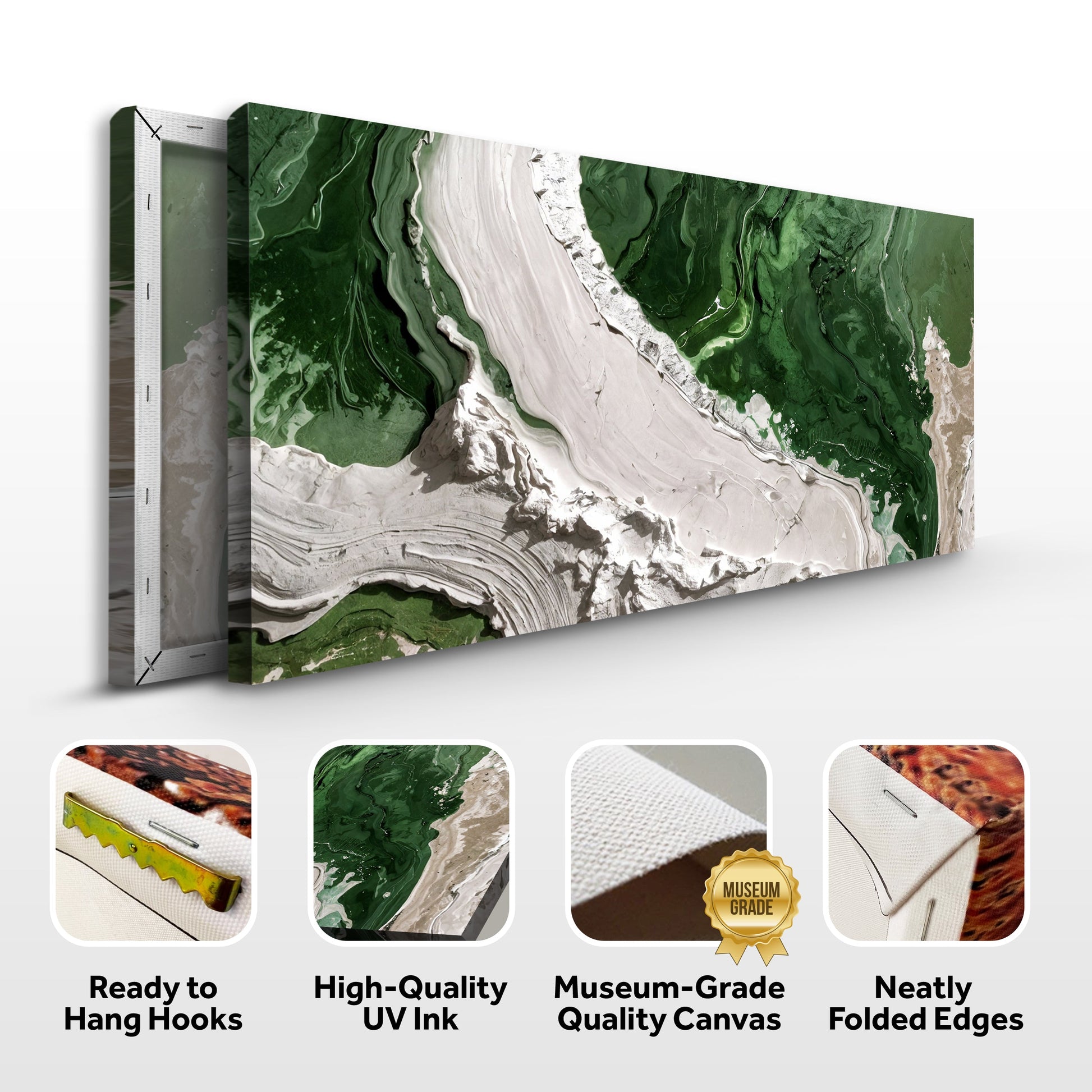 Green Rivers Abstract Wall Art IV canvas, 2-panel green marble by Tailored Canvases on Tampa Home & Garden Store